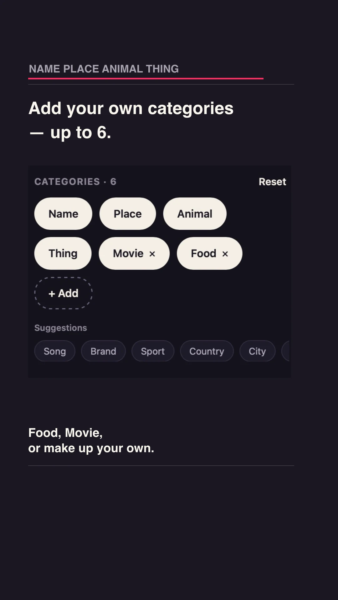 Name Place Animal Thing · Published Reel closing frame.